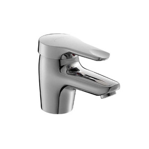 Shiny Short Chrome Finish Bathroom Sink Faucet