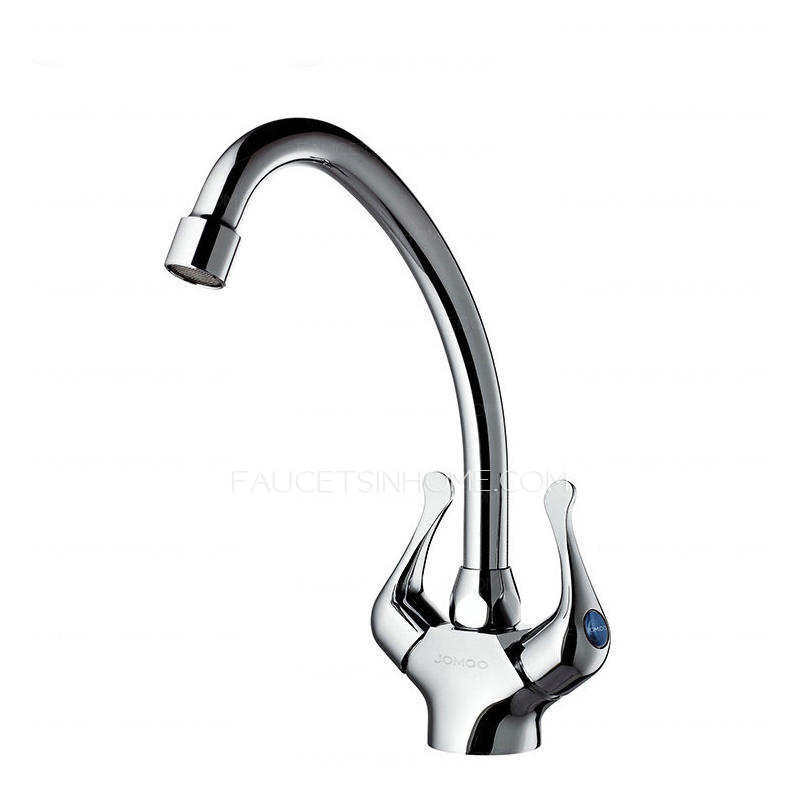 Modern Rotatable Copper Kitchen Faucets With Two Handles 