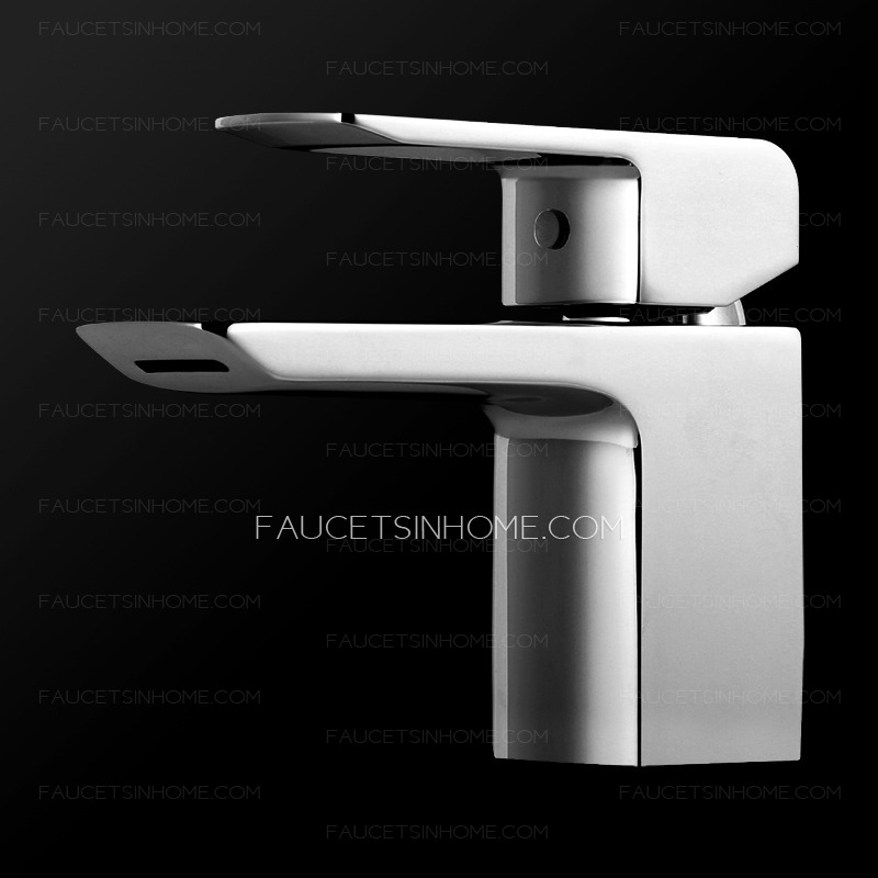 Design Short Square Shaped Waterfall Chrome Faucets