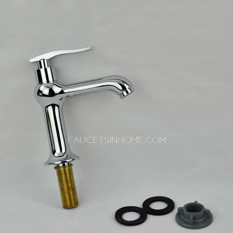 Modern Silver Single Hole Bathroom Faucet