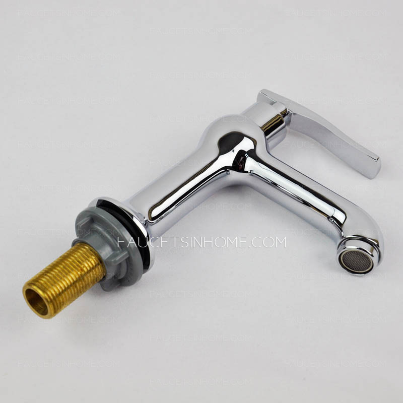 Modern Silver Single Hole Bathroom Faucet