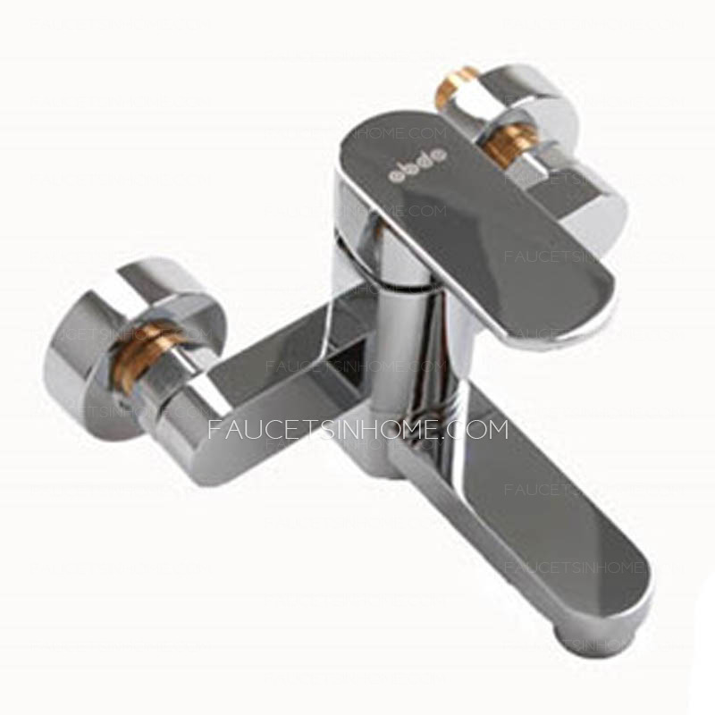 Decorated Electroplated Two Holes Wall Mount Bathtub Faucets