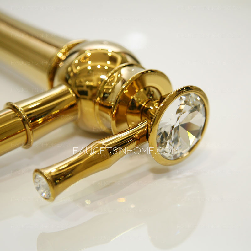 Design High Foot Gold Plated Bathroom Faucets