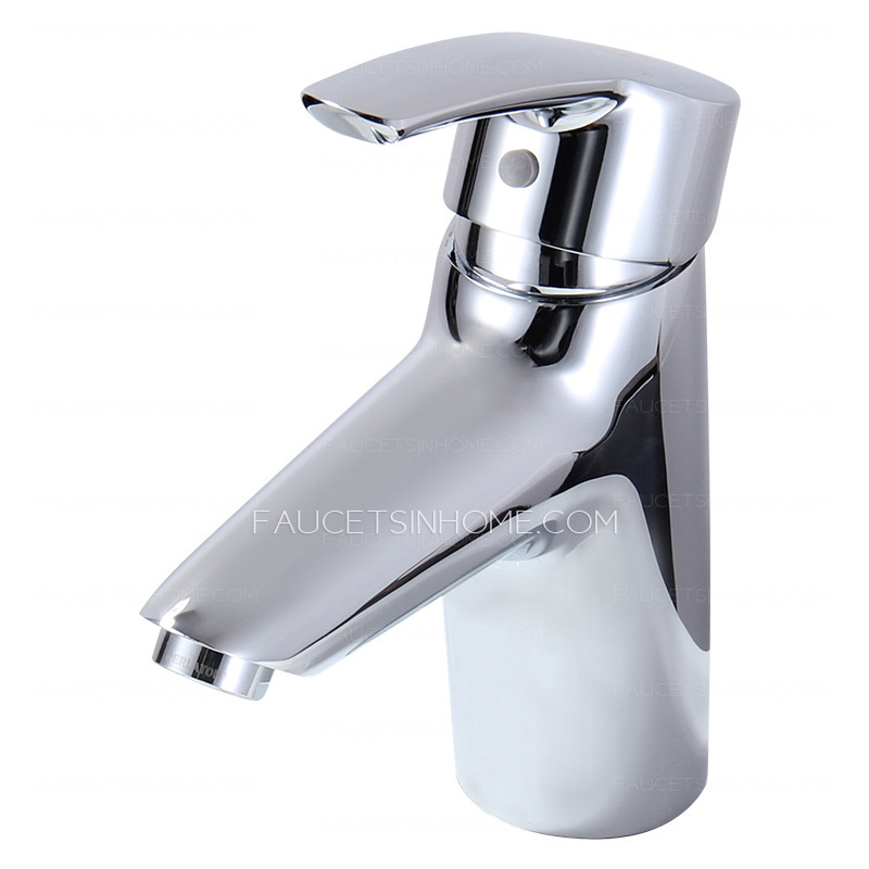 Modern Silver Ceramic Spool Chrome Bathroom Faucet