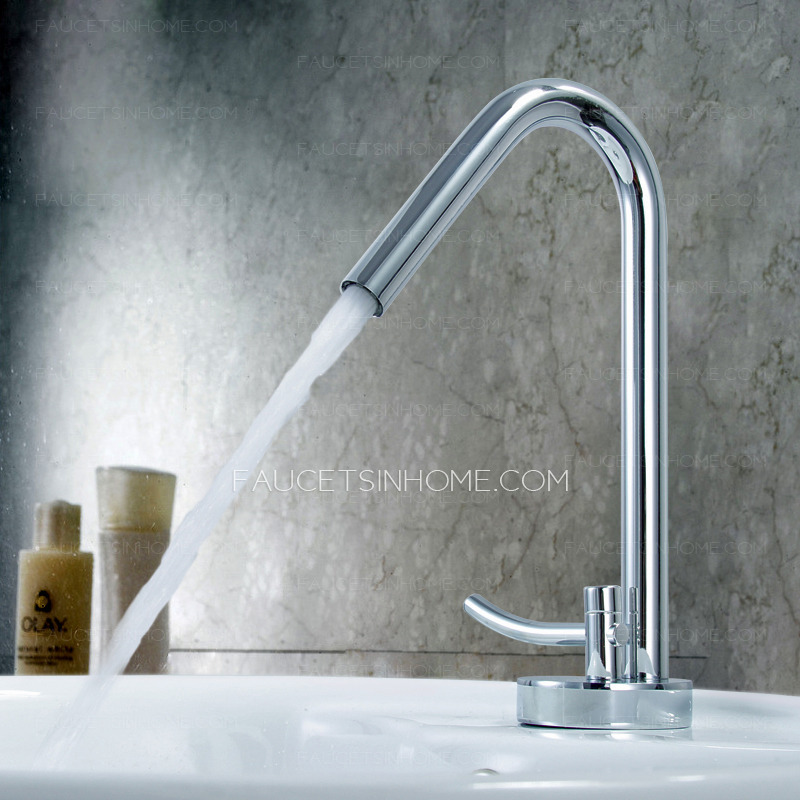 Contemporary Silver Bathroom Faucets Chrome Finish