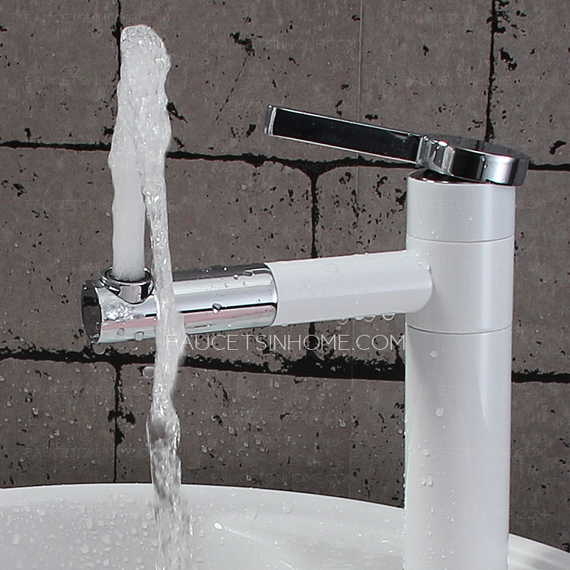 Modernize Painting Rotatable White Bathroom Faucet