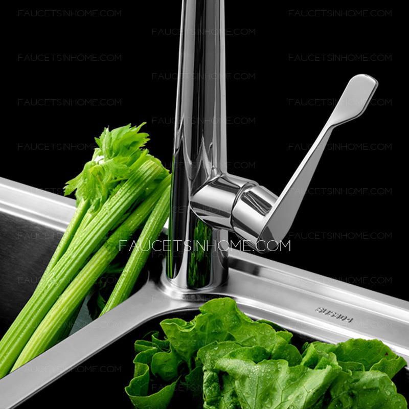 Modern Electroplated Finish And Rotatable Kitchen Faucet