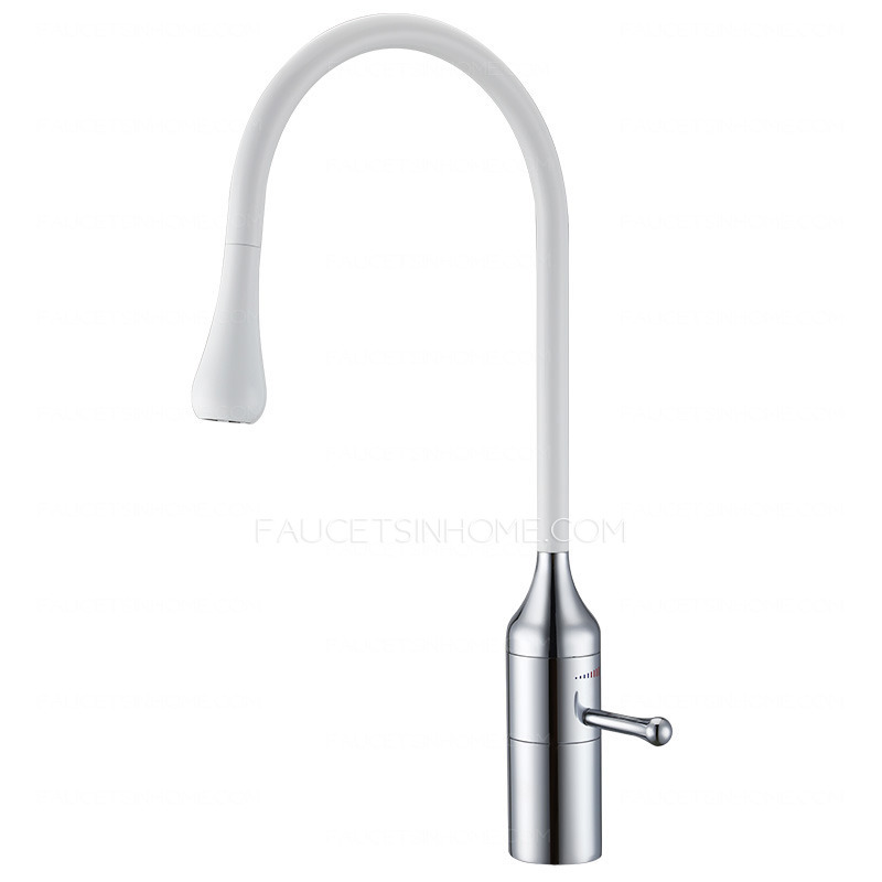 Usperno Cool Rotatable White Kitchen Faucet With Hot And Cold Water