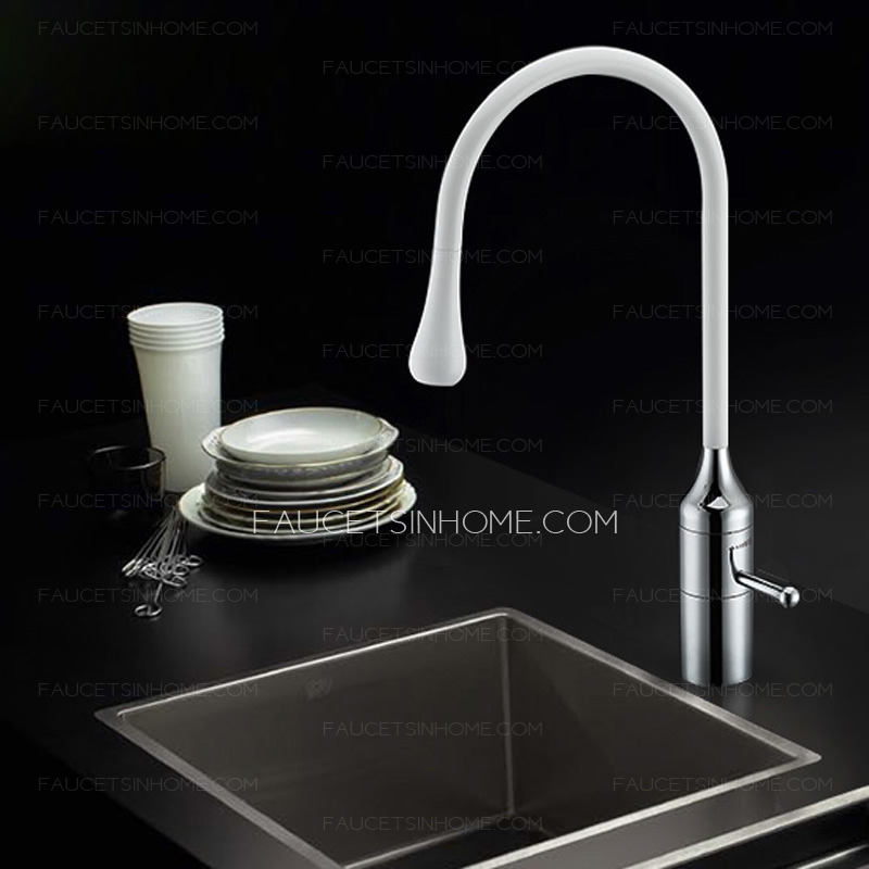 Usperno Cool Rotatable White Kitchen Faucet With Hot And Cold Water