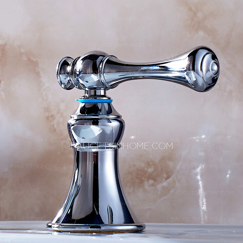 Vintage Chrome Widespread Bathroom Sink Faucet