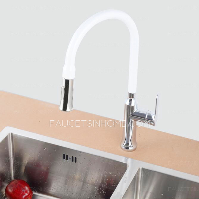 Double Function White Rotatable Kitchen Faucet 