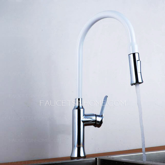 Double Function White Rotatable Kitchen Faucet 