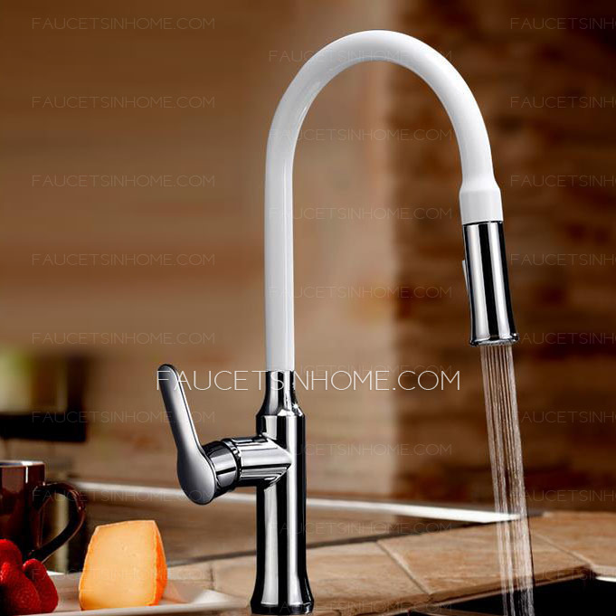 Double Function White Rotatable Kitchen Faucet 