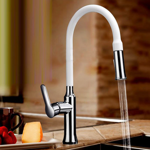 Double Function White Rotatable Kitchen Faucet 