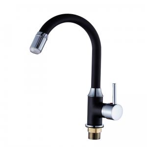 Vintage Rotatable Led Black Painting Finish Kitchen Faucet