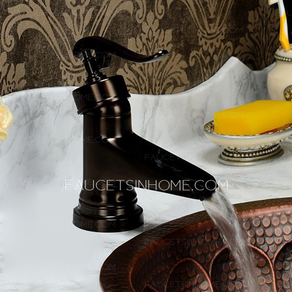 Designer Brushed Finish Waterfall Antique Faucets Bathroom