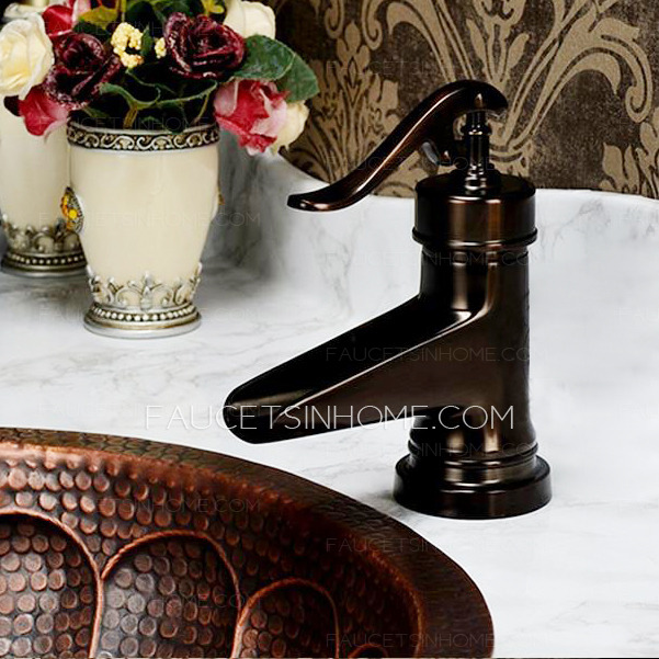 Designer Brushed Finish Waterfall Antique Faucets Bathroom