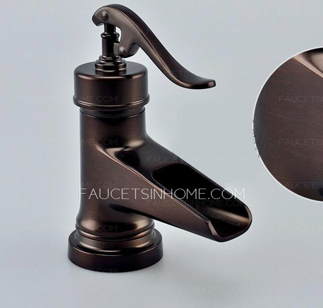 Designer Brushed Finish Waterfall Antique Faucets Bathroom