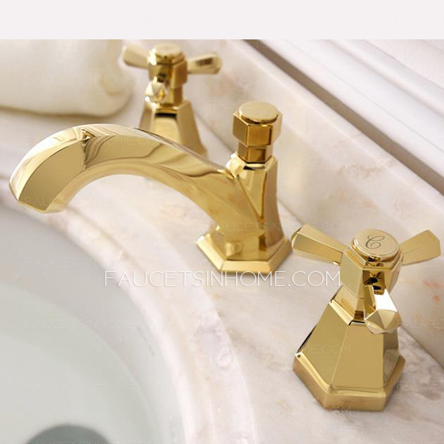 Antique Brass Bathroom Faucets Widespread Golden