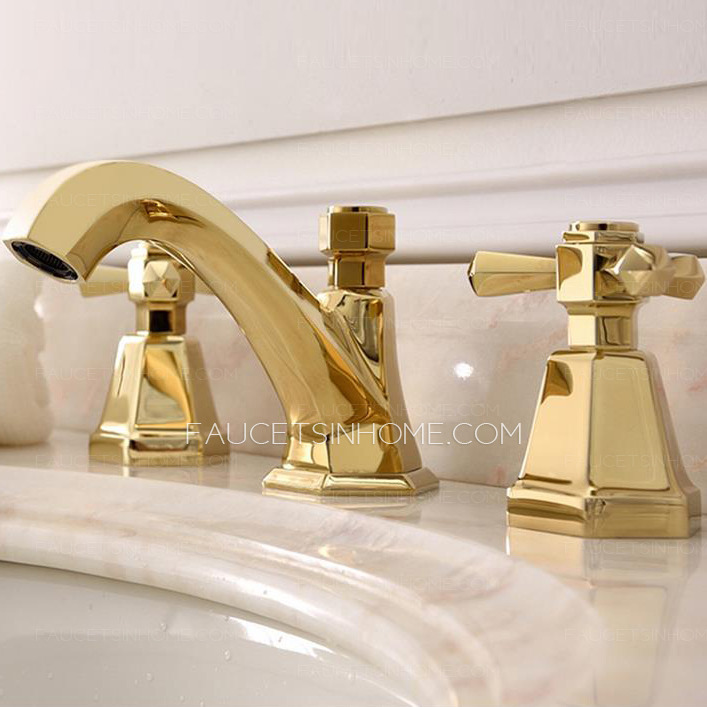 Antique Brass Bathroom Faucets Widespread Golden