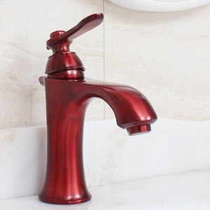 Unique Crystal Single Handle Red Bathroom Sink Faucet