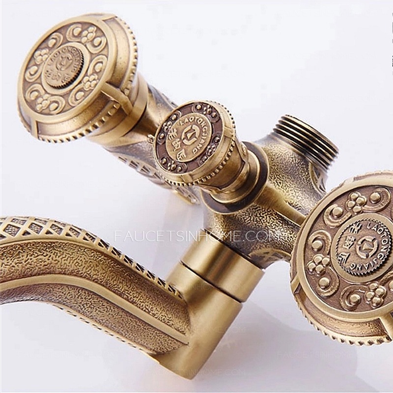 Exquisite Purely Brass Antique Shower Faucets 