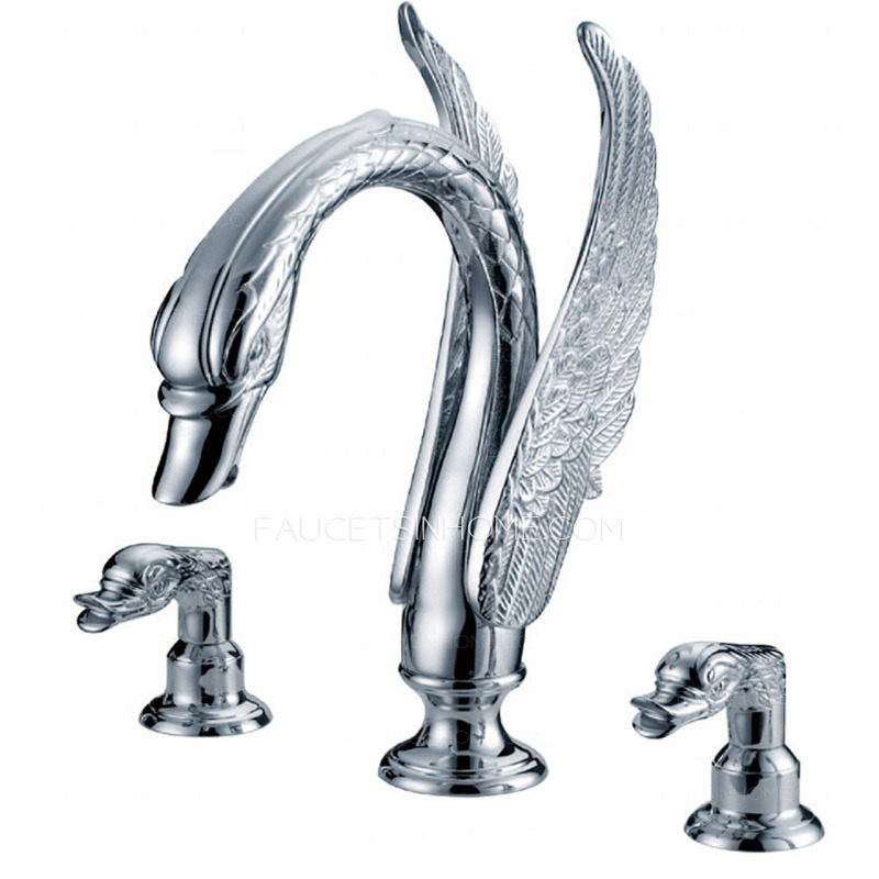 Vintage Swan Shape 8 Inch Widespread Faucet
