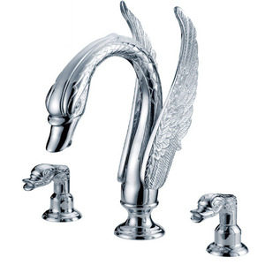 Vintage Swan Shape 8 Inch Widespread Faucet