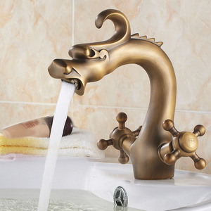 Chic Dragon Shape One Hole Antique Sink Faucets