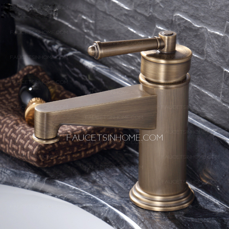 Vintage Brown Center Set Bronze Bathroom Faucet