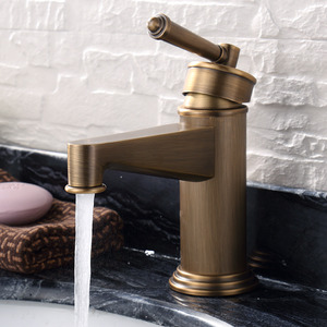 Vintage Brown Center Set Bronze Bathroom Faucet