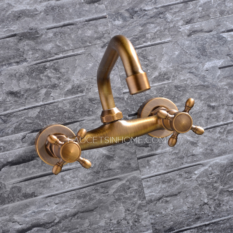 Antique Hot And Cold Water Wall Mounted Bathtub Faucets