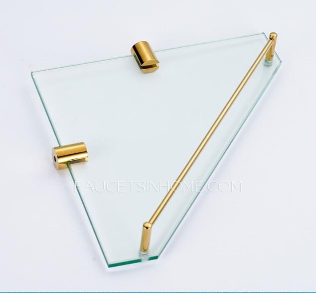 Glass Material Bathroom Shelf Triangle Shape 