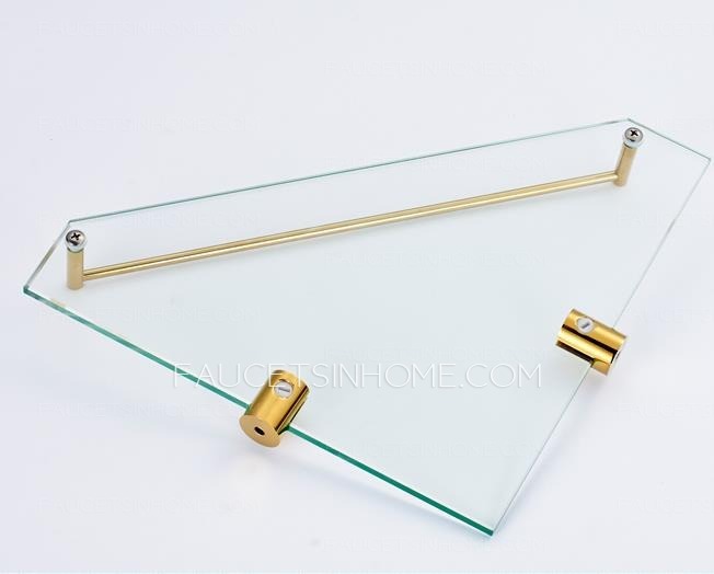 Glass Material Bathroom Shelf Triangle Shape 