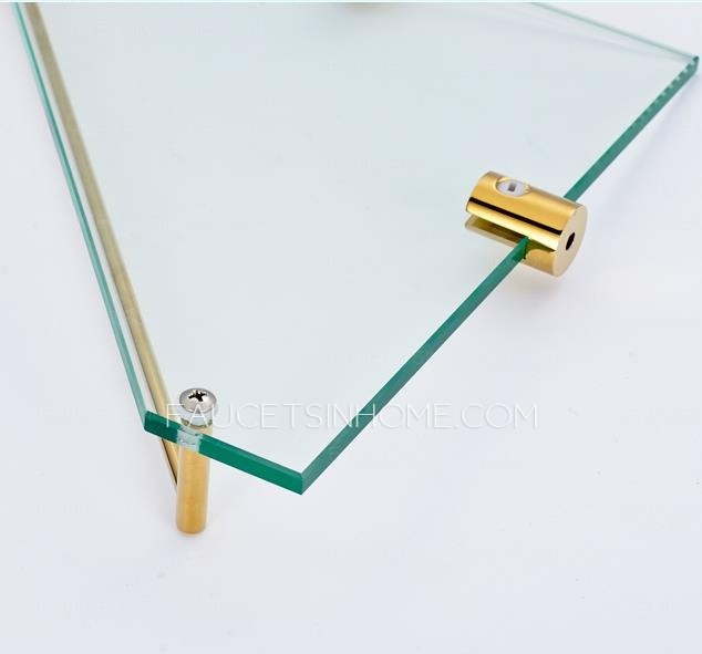 Glass Material Bathroom Shelf Triangle Shape 