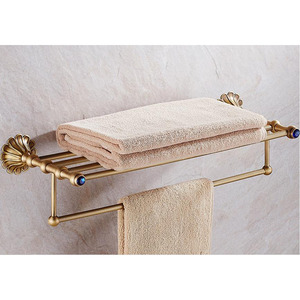 Vintage Brass Tower Bar For Bathroom Carving Base 