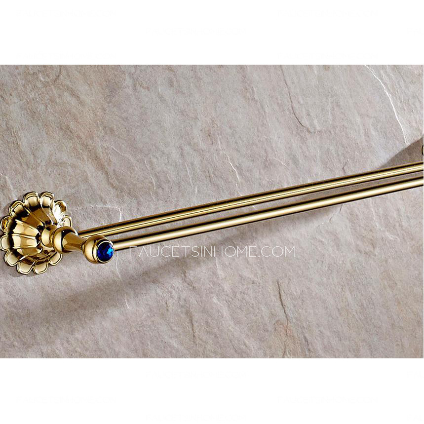 Shiny Double Pole Tower Bar Polished Brass Finish 