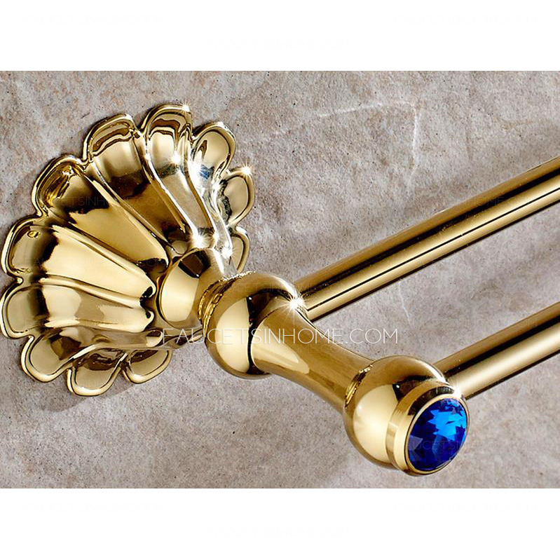 Shiny Double Pole Tower Bar Polished Brass Finish 