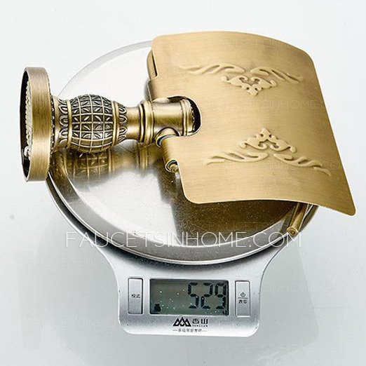 Zinc Alloy Toilet Paper Holder Antique Brass Carving 