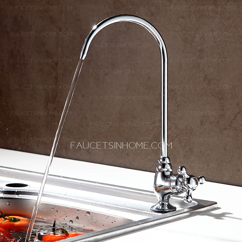 Good Drinking Water Gooseneck Faucet Cross Handle 