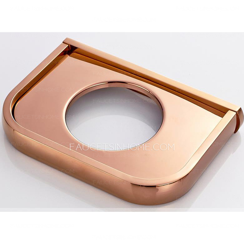 Exquisite Rose Gold Finish Toilet Brush Holder 