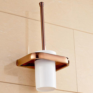 Exquisite Rose Gold Finish Toilet Brush Holder 