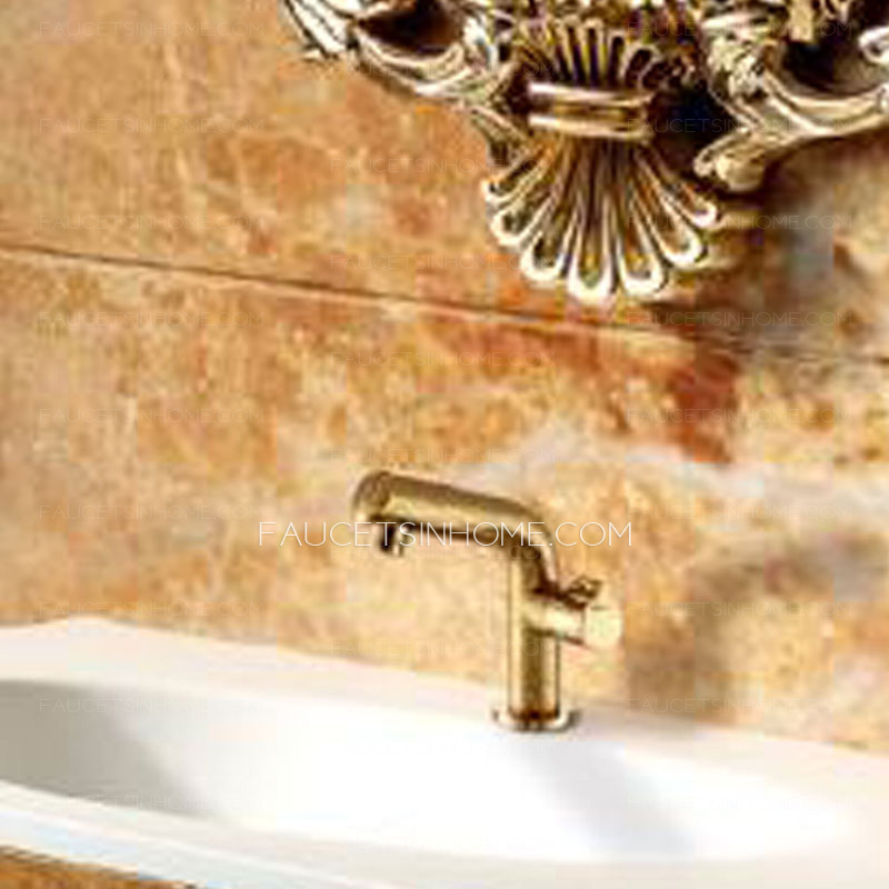 Classcial Gold Faucet Carving Patterns For Bathroom
