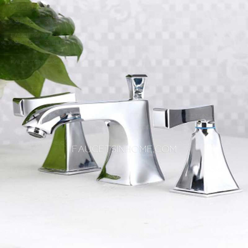Designer Three Holes Widespread Faucet For Bathroom 