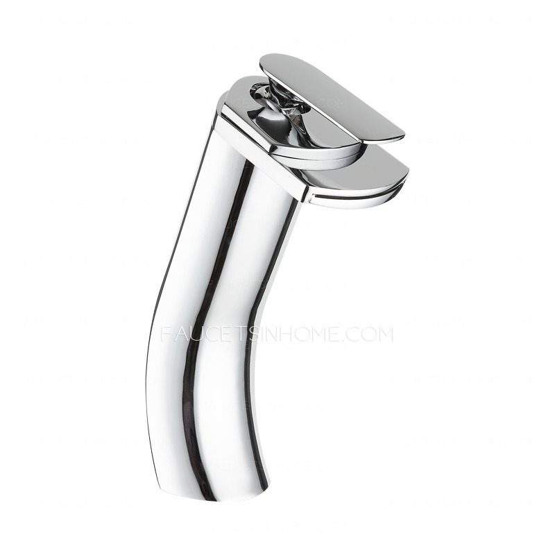 Waterfall Design Silver Chrome Heightening Bath Faucets