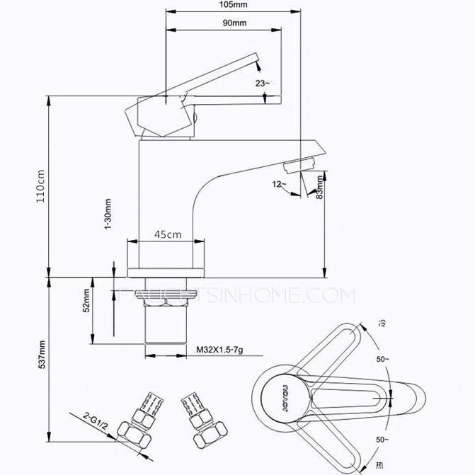 Solid Brass Cheapest Bathroom Faucets With Hose 