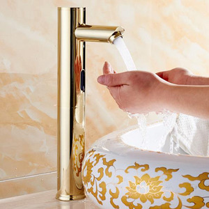 Decorative Golden Touchless Faucets For Bathroom 
