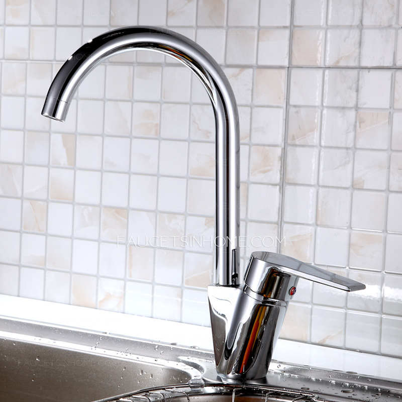 Modern Chrome Finish Kitchen Sink Faucets 