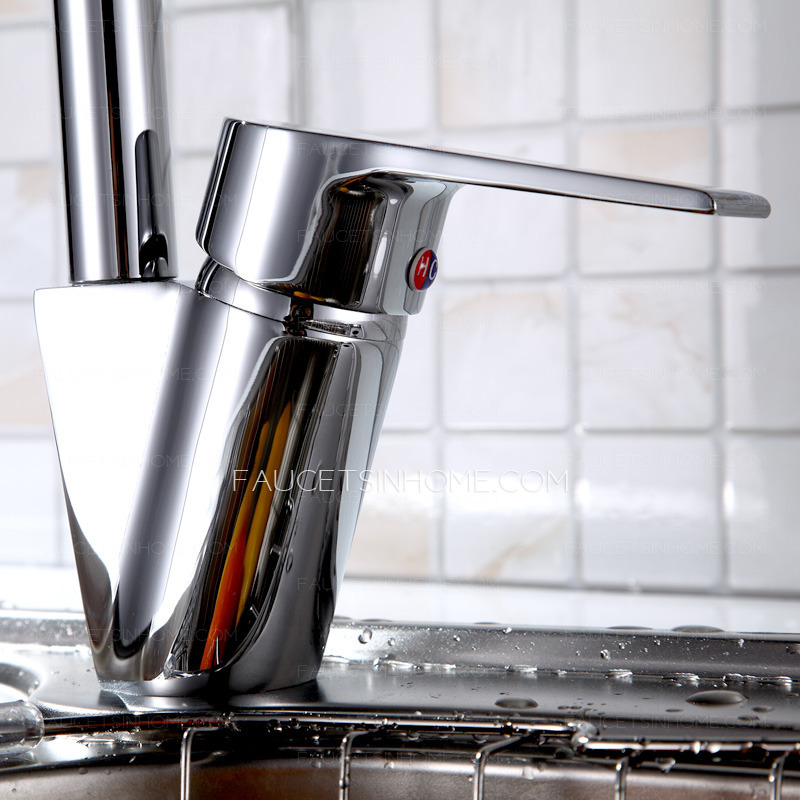 Modern Chrome Finish Kitchen Sink Faucets 