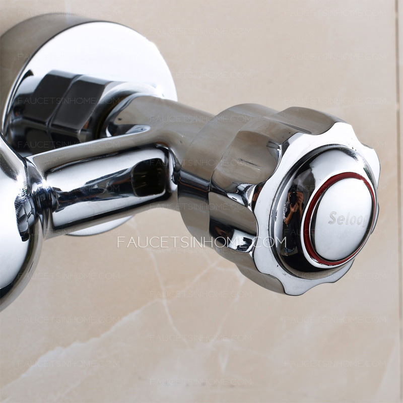 Two Holes Wall Mounted Faucet Rotatable Handles